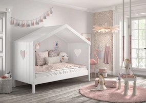 Cama infantil Coleção AMORI House 90x200cm + Estrado + Grade segurança Branca
