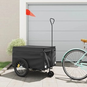 vidaXL Reboque para bicicleta 45 kg ferro preto