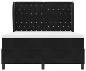 Cama Box com Colchão Preto 140x200 cm Veludo