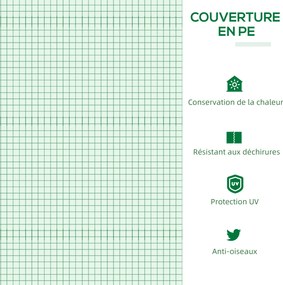 Mini estufa de jardim com 3 janelas enroláveis, cobertura em PE de alta densidade 140 g/m², 180 x 60 x 60 cm, verde escuro