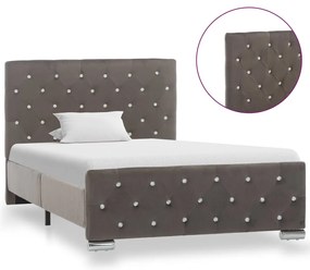 Estrutura de cama 100x200 cm veludo cinzento