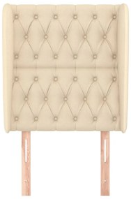 Cabeceira de cama c/ abas tecido 83x23x118/128 cm creme
