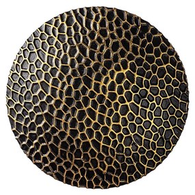 Lâmpada de Parede Yosma - Preto e Dourado - 21cm x 21cm x 15cm