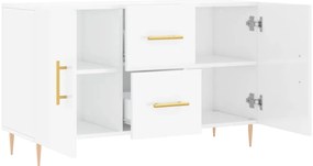 Aparador 100x36x60 cm derivados de madeira branco brilhante