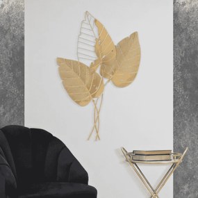 DECORAÇÃO DE PAREDE FOLHA DE OUTONO DOURADA 53X4X84,5 CM