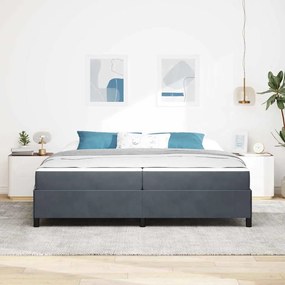 Estrutura da Cama Branco e Cinza Claro 200 x 200 cm Veludo