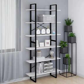 vidaXL Estante alta 100x30x210 cm madeira de pinho maciça branco