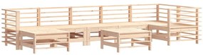 8 pcs conjunto lounge jardim c/ almofadões madeira maciça
