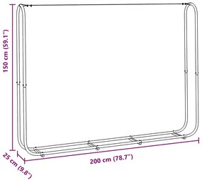 Suporte para lenha com fio de aço 200x25x150 cm aço galvanizado