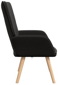 Poltrona Relaxante vidaXL Preto em Tecido Tipo Lã Enrolada