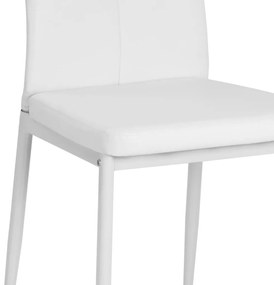 Cadeiras de jantar 4 pcs couro artificial branco