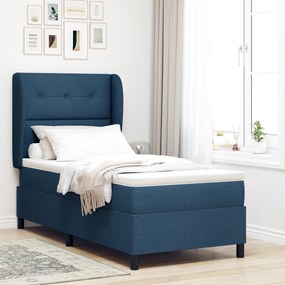 Cama Box Spring vidaXL com Colchão Azul 80x200 cm Tecido