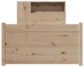 Cama com estante sem colchão 75x190 cm pinho maciço