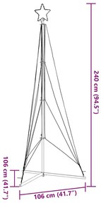 LED Árvore de Natal 483 LEDs Azul 240 cm