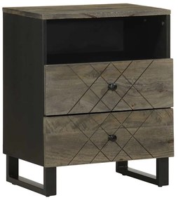 Mesa de cabeceira preto 50x33x62 cm madeira de mangueira maciça