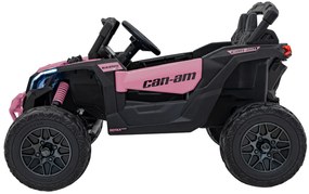 Buggy elétrico para Crianças ATV CAN-AM Maverick 24V 4×4 Rodas Espuma EVA, Assento couro ecológico Preto, Rosa