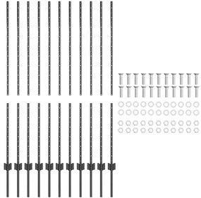 Postes de Cerca 22 pcs U-Channel Cinza 140 cm Aço