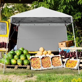 Tenda dobrável Pop UP 182 x 182 cm com 1 parede lateral Jardim, Feiras, Eventos com Saco Branco