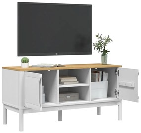 Móvel de TV FLORO 114x43x55 cm madeira de pinho maciça branco