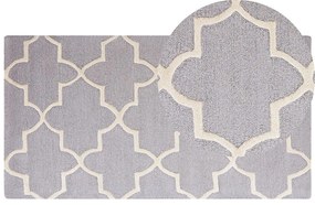 Tapete de lã cinzenta 80 x 150 cm SILVAN Beliani