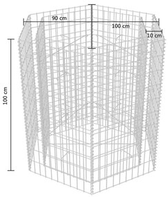 Canteiro elevado/cesto gabião hexagonal 100x90x100 cm
