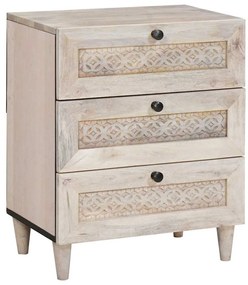 vidaXL Armário de Cabeceira com gaveta Bege 50 x 33 x 62 cm