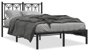 Estrutura de cama com cabeceira 120x200 cm metal preto