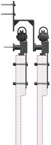 Kit de ferragens para porta deslizante 427 cm aço preto