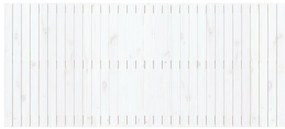 Cabeceira de parede 204x3x90 cm madeira de pinho maciça branco