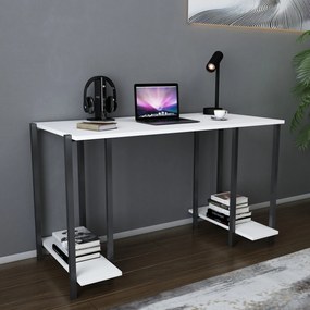 Secretária Academy – Preto e Branco – 125,2 cm x 60 cm x 73,8 cm