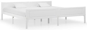 Estrutura de cama 200x200 cm madeira de pinho maciça branco