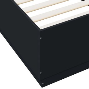 Estrutura cama c/ luzes LED 100x200 cm derivados madeira preto