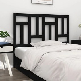 vidaXL Cabeceira de cama 145,5x4x100 cm pinho maciço preto