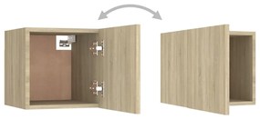 6pcs conjunto de móveis de TV derivados madeira carvalho sonoma