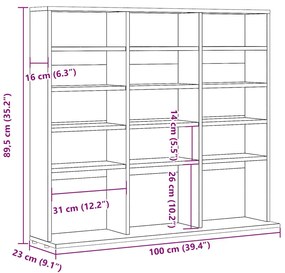 Armário p/ CD 100x23x89,5 cm derivados de madeira madeira velha