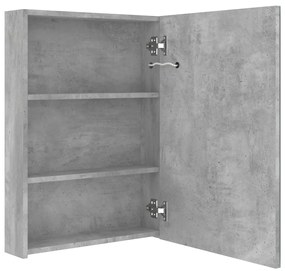Armário espelhado casa de banho LED 50x13x70cm cinzento cimento