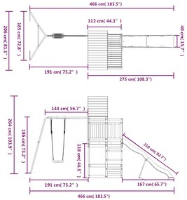 Conjunto de brincar para exterior madeira de pinho impregnada