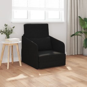 vidaXL Sofá Cama de Chão 2-em-1 Preto 65x80x83 cm Tecido