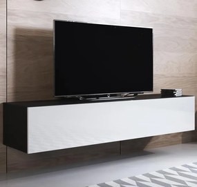 Móvel de TV de Parede Suspenso Lukes – Preto e Branco – 160x40x30 cm –