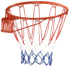 Cesto de basquetebol com armação de aço e rede de nylon Interior e Exterior Laranja Vermelha