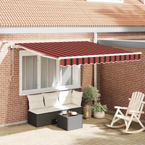 vidaXL Toldo Retrátil Laranja e marrom 300 x 250 cm Tecido, Metal