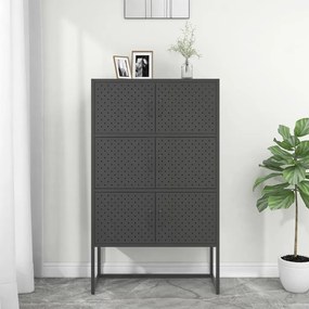 vidaXL Aparador alto 80x35x135 cm aço antracite