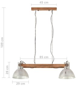 Candeeiro suspenso industrial 25 W 109 cm E27 prateado