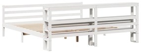 Estrutura de cama c/ cabeceira sem colchão 200x200 cm branco