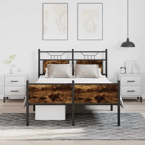 Estrutura cama s/ colchão derivados de madeira carvalho fumado