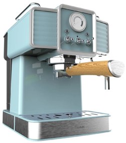 Máquina de café Express Power Espresso 20 Tradizionale Light Blue 1350 W, 20 barras e Thermoblock, vapor, manómetro, design vintage, capacidade de 1,5