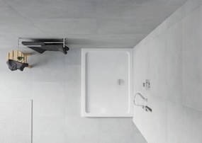 Mexen Flat base de duche retangular slim 90 x 80 cm, branco, sifão cromado - 40108090