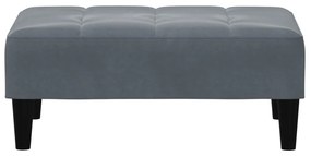 Apoio de pés 77x55x31 cm veludo cinzento-escuro
