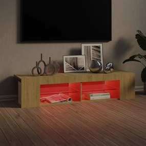 Móvel de TV com luzes LED 135x39x30 cm carvalho sonoma