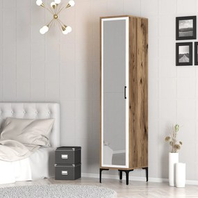 Roupeiro Kumsal R – Nogueira e Branco – 40x47,5x201,4 cm